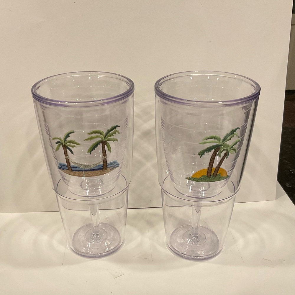 2 NWOT- TERVIS TUMBLER w STEMMED WINE GLASS
